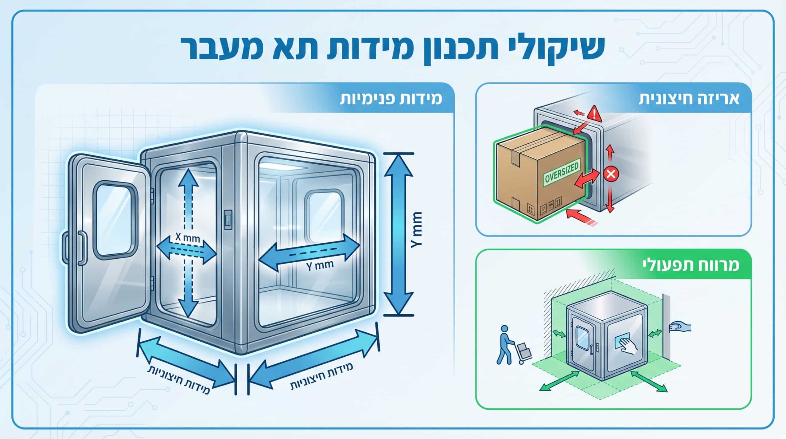 טעויות נפוצות בבחירת מידות תא העברה לחדר נקי