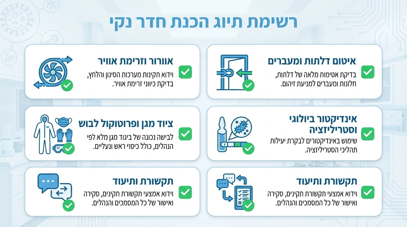 הכנת חדר נקי לחיטוי VHP - רשימת בדיקה מעשית