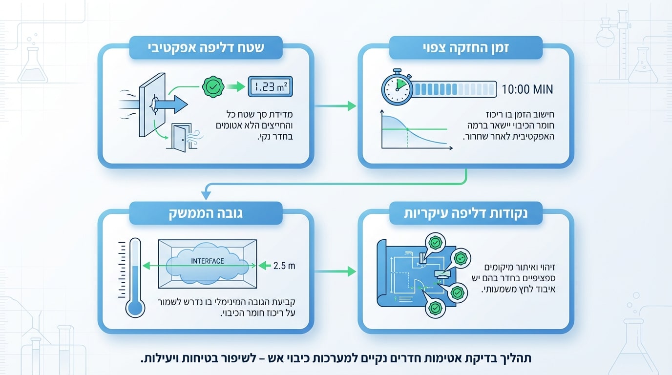 בדיקת אטימות חדר נקי לפני התקנת מערכת כיבוי בגז - בדיקת Room Integrity Test