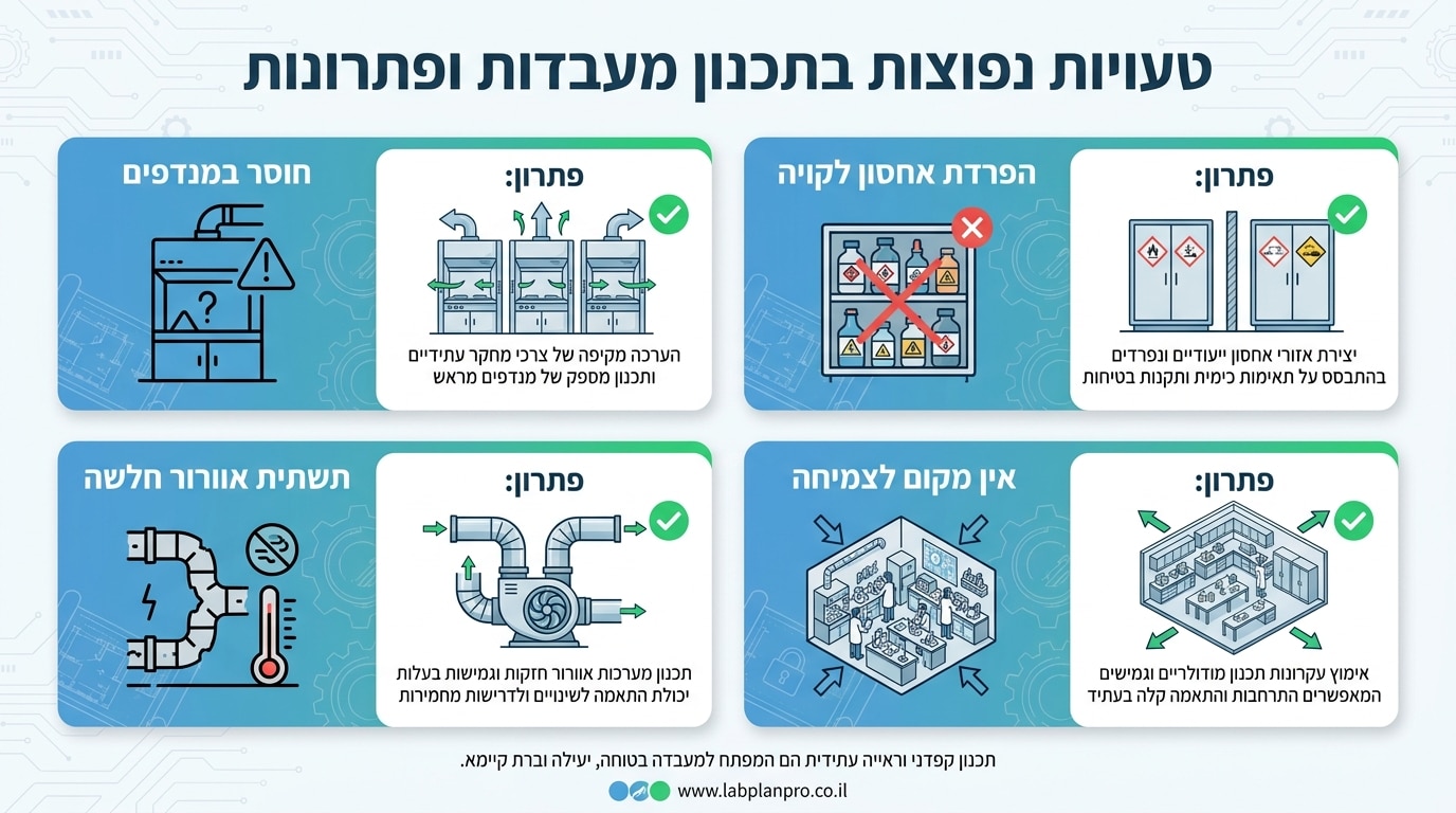 טעויות נפוצות בתכנון מעבדה תעשייתית - כיצד להימנע מהן
